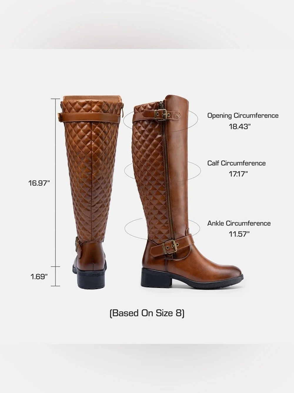 Dream Paris Wide Calf Knee High Riding Boots in Brown
